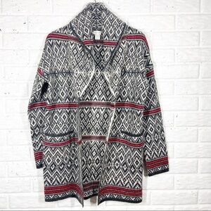 Aspen Wool Blend Fair Isle Cardigan Sweater Medium